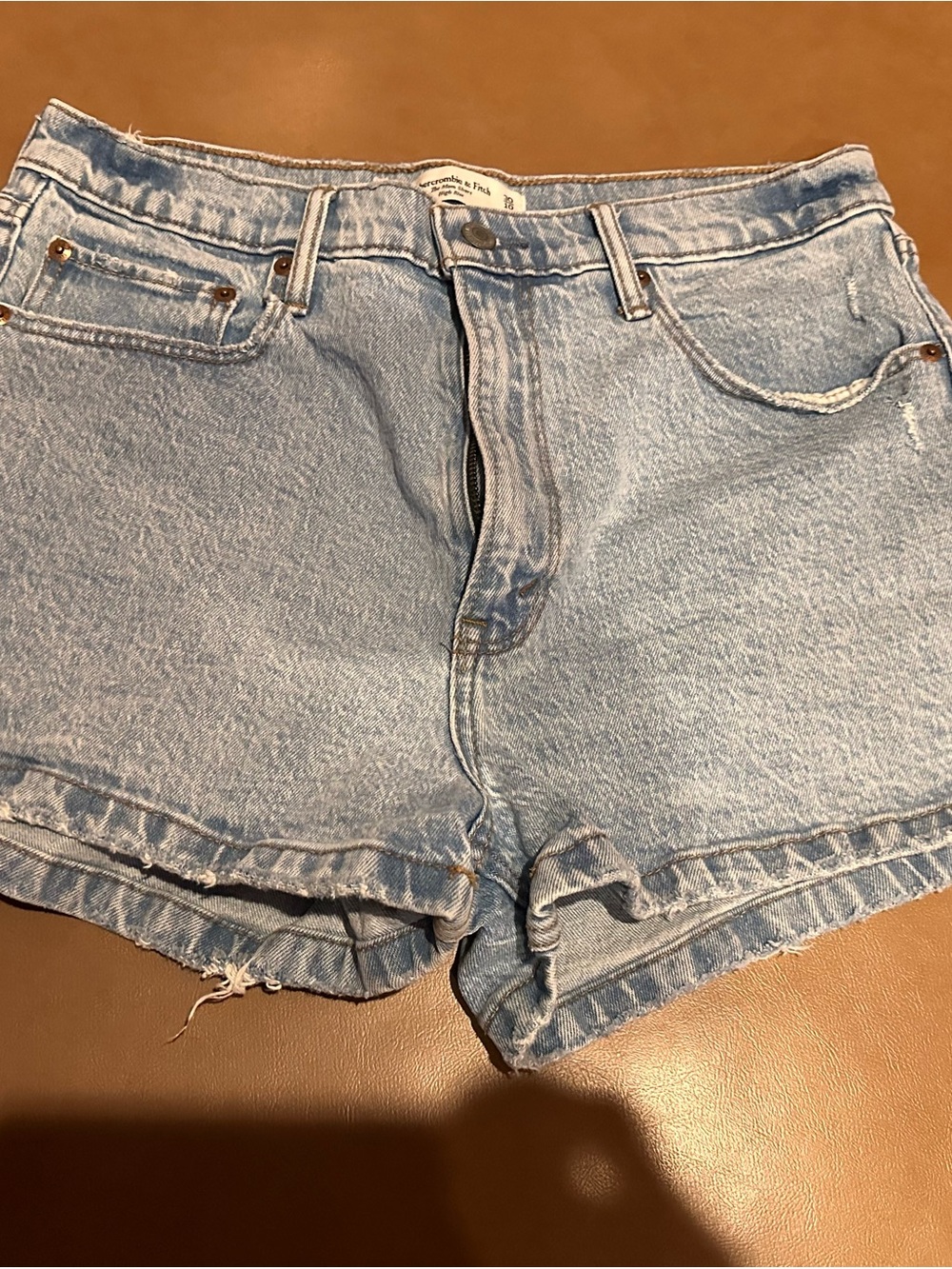Abercrombie & Fitch Light Blue Denim High-Rise Cutoff Shorts